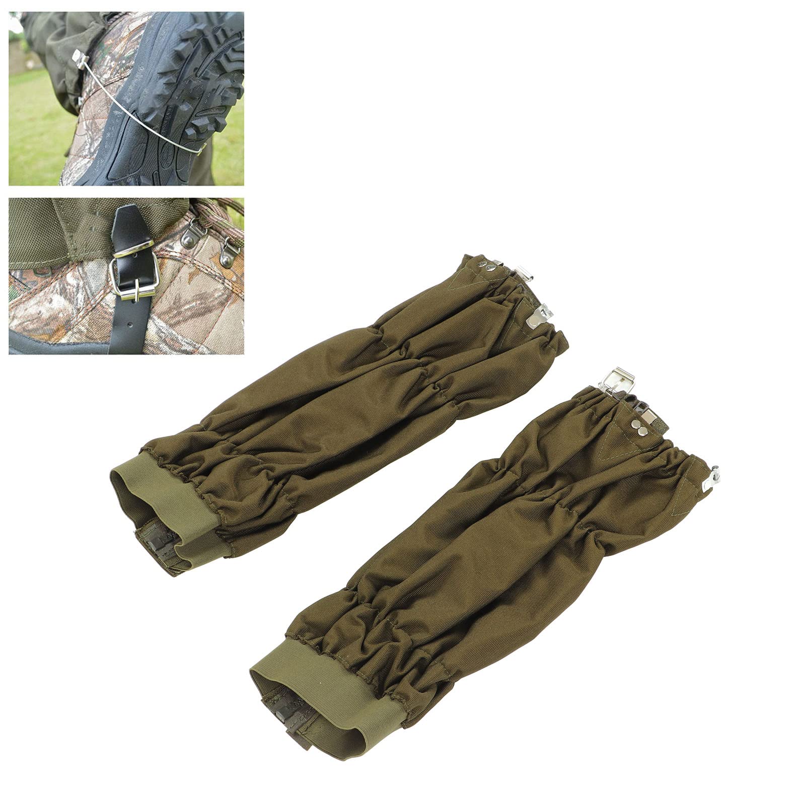 Pilipane Polainas para piernas, Polainas de Serpiente para Caza, Polainas Impermeables y Ajustables para Botas de Nieve, Polainas de Caza duraderas para Senderismo, Caminar, Cazar, Escalar montañas