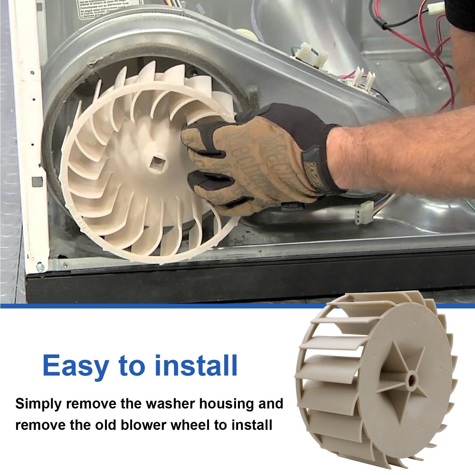 2024 Upgraded 697772 Blower Wheel Replacement - Fits Whirlpool, Kenmore, Maytag Dryers, 2-Year Warranty - View #12