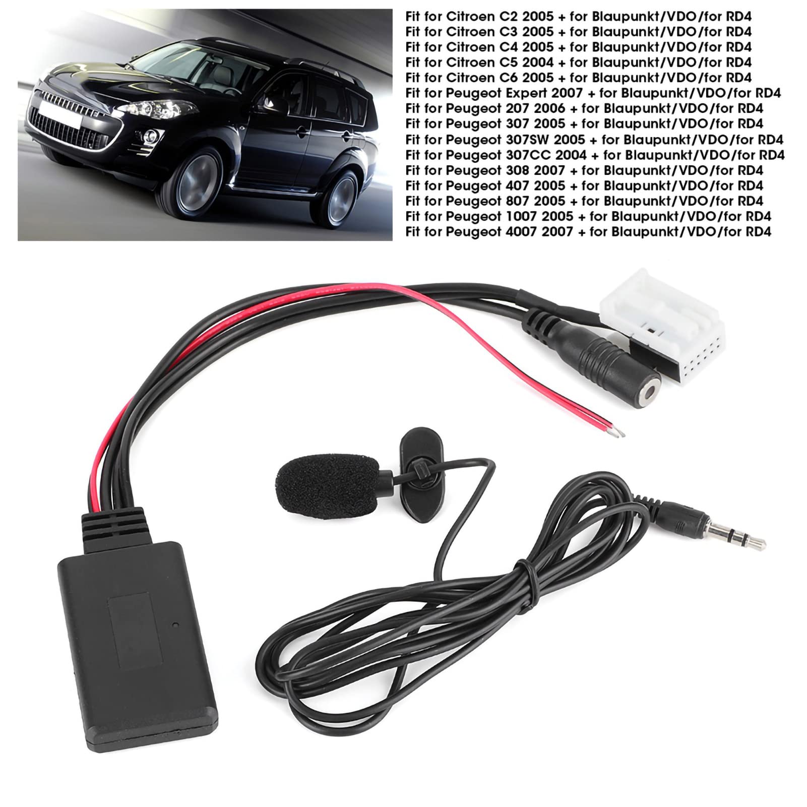 K Bluetooth per auto AUX 12 Pin interfaccia adattatore vivavoce per Audi Skoda VW Seat CD Radio MP3 ingresso musica Audio Quadlock  34