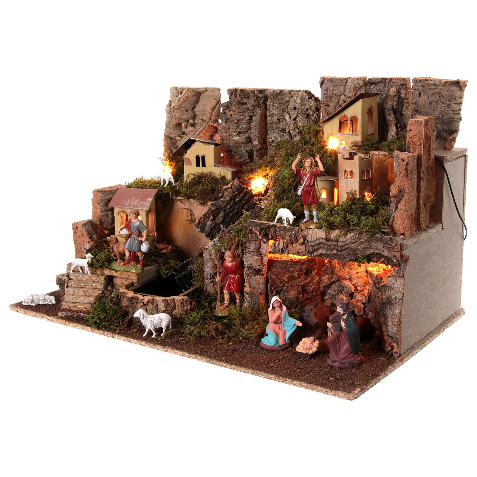 Holyart Portal de belén con Luces, Cascada y Cueva 40x58x38, VacíoAnchura: 58 cm|Altura: 40 cm|Profundidad: 38 cm