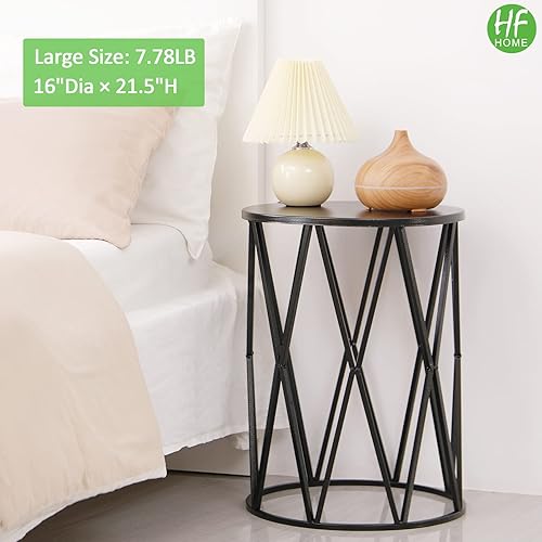 Miniatura 4 de Juego de 3 mesas laterales modernas de metal, mesa de centro redonda anidable para interiores, mesita de noche para sala de estar, dormitorio,