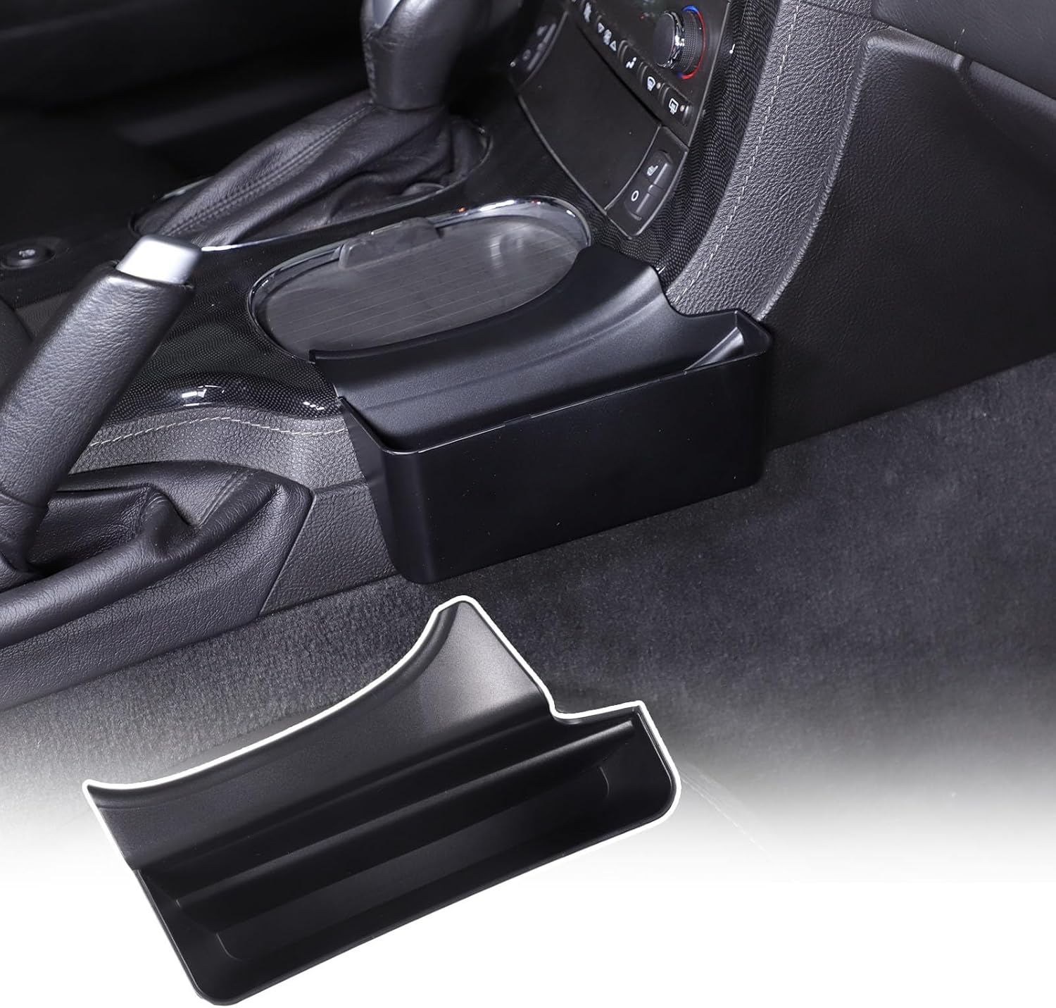 Car Center Console Side Hanging Storage Box Compatible with Chevy Corvette C6 2008-2013, Gear Shift Console Side Tray Organizer Interior Storage Accessories
