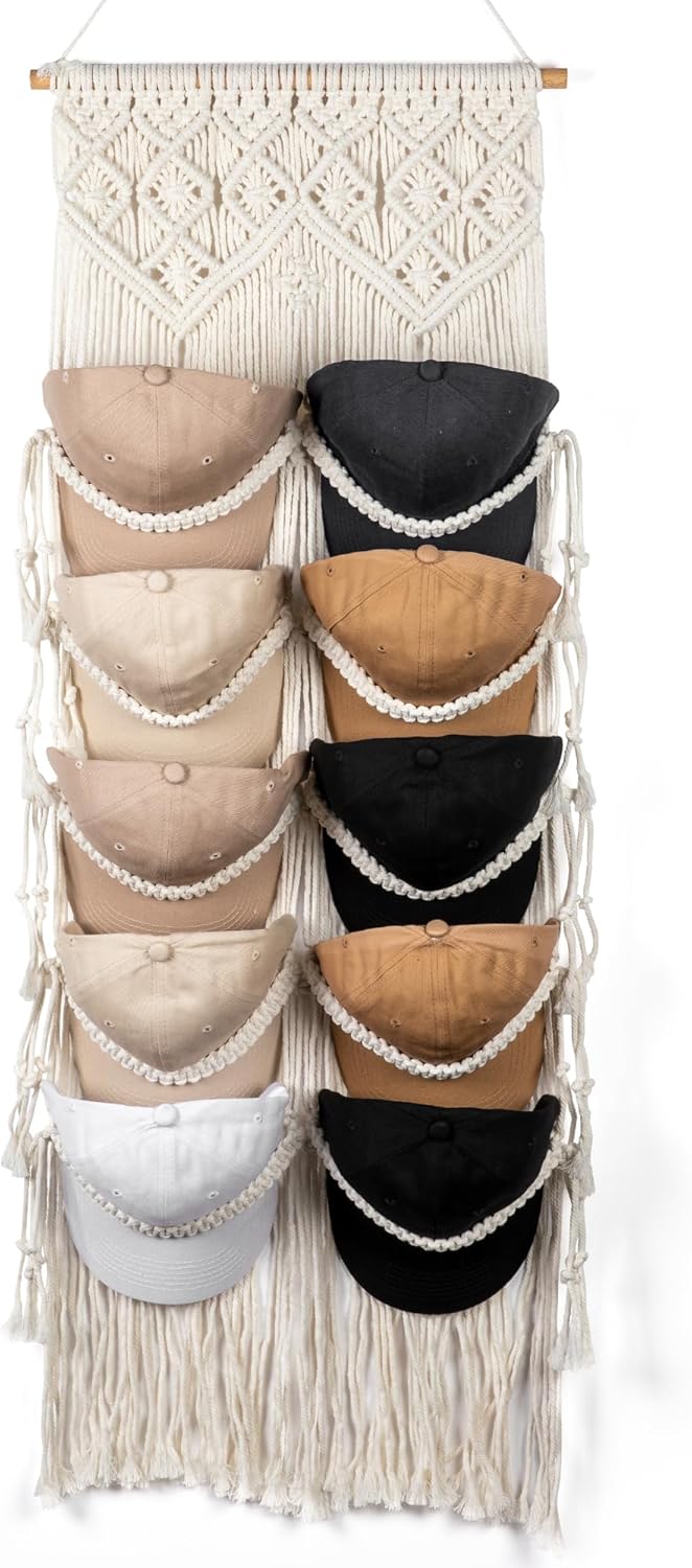 iCoudy Hat Organizer Bohemian Hat Rack for Wall, Hand