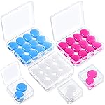 Frienda 21 Pairs Ear Plugs for Sleeping Reusable Moldable Silicone Earplugs Soft Noise Cancelling Earplugs Sound Blocking Ear Plugs with Case for Swimming Concert 32dB NRR (White, Blue, Rose Red)