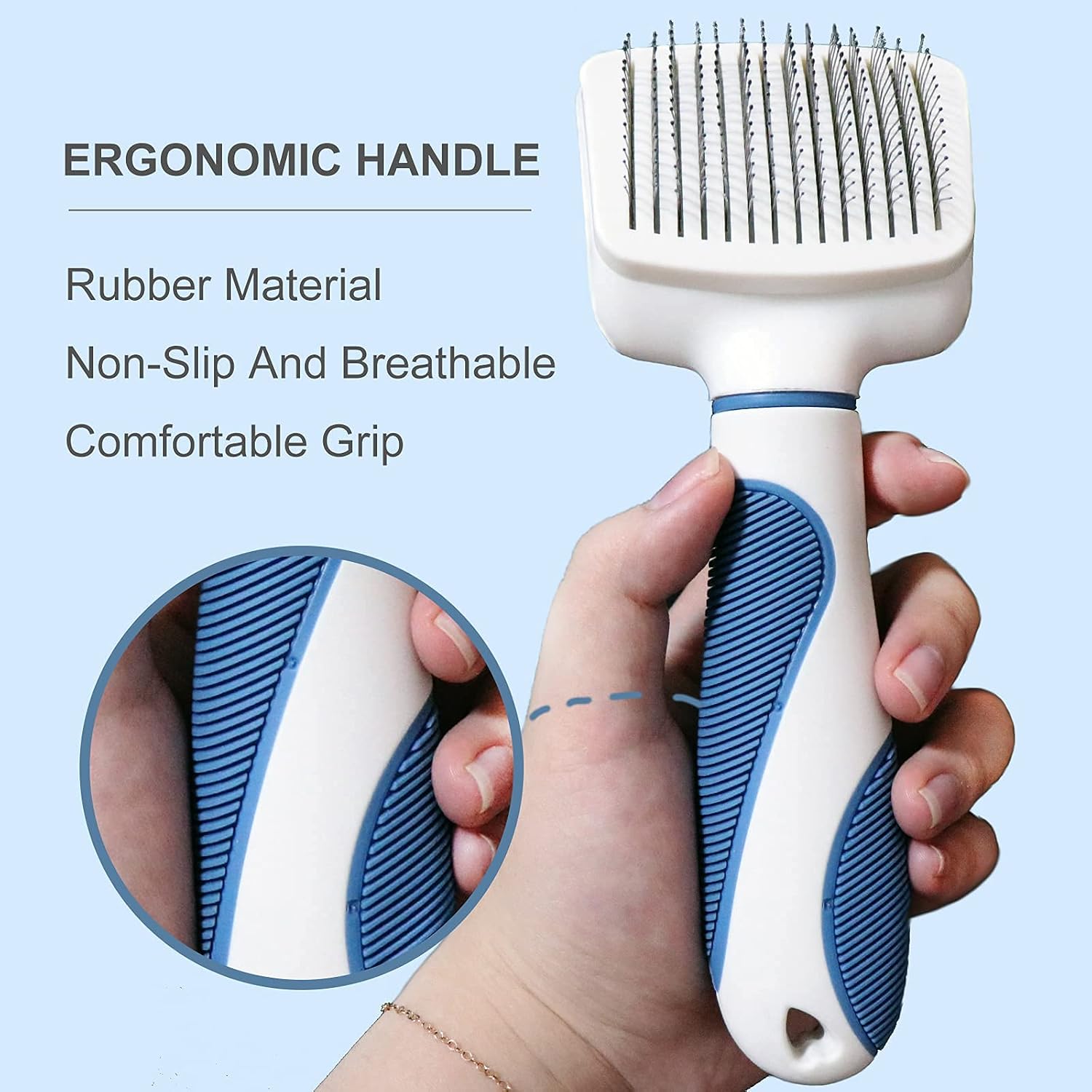 Damail Self Cleaning Slicker Brush - Cat and Dog Brush for Safe Shedding and Grooming, Gently Removes Loose Undercoat and Tangled Hair, Grooming Brush for Long and Short Hair Pet : Pet Supplies