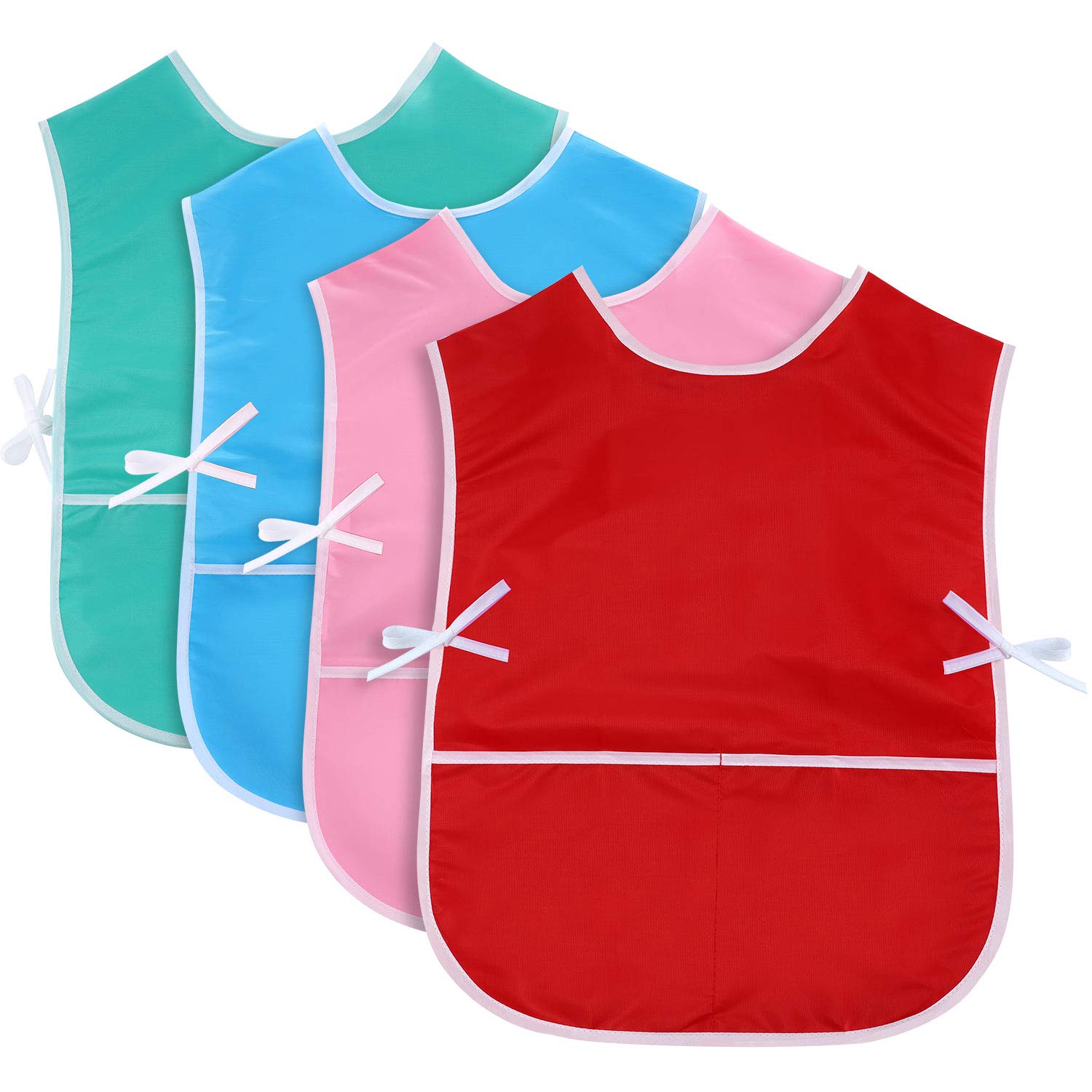 4 Pieces Art Smock for Kids Artist Smock Waterproof Painting Apron Painting Smocks for Children, 4 Colors