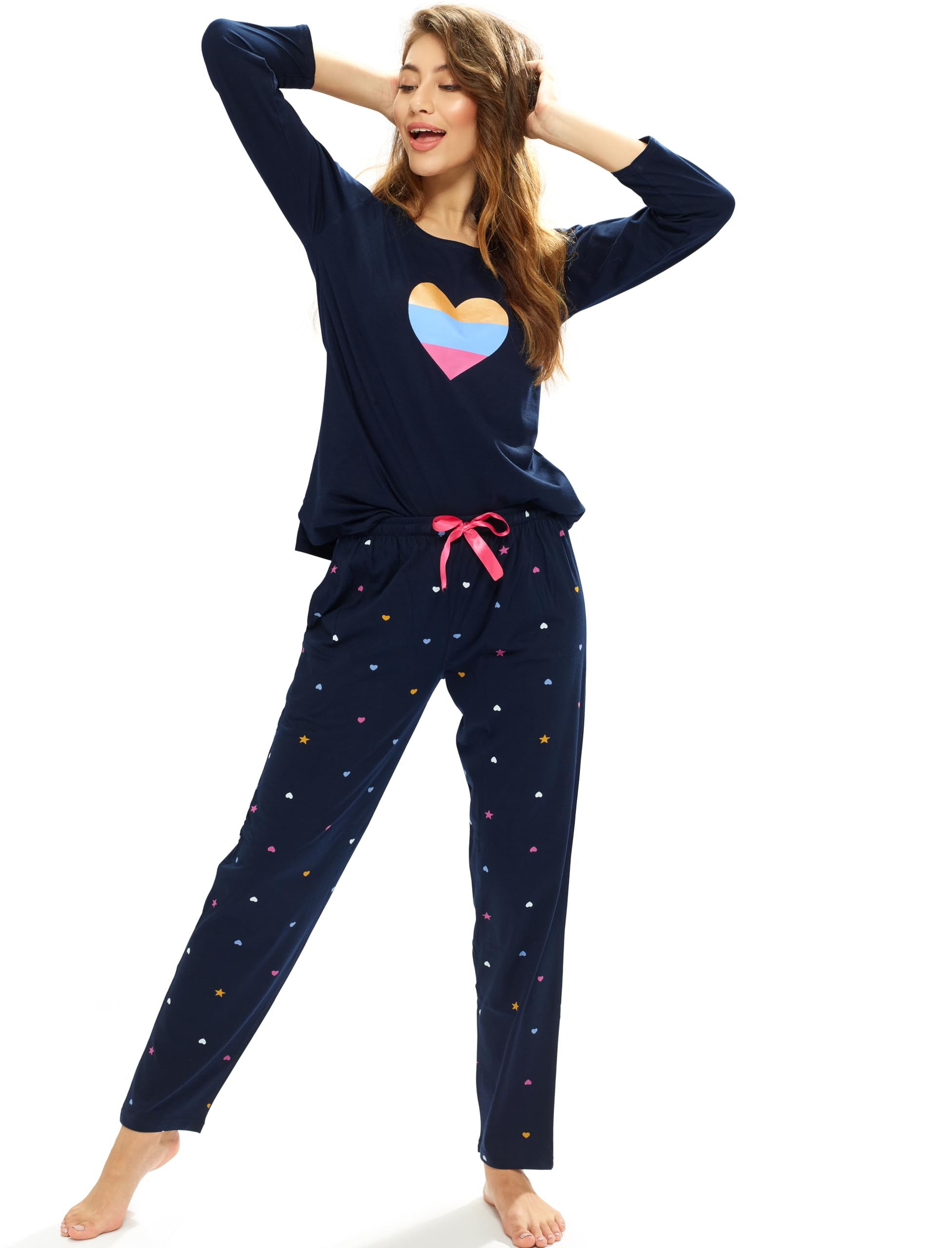 lotik Women's Cotton Multi LERIYA Print Full Sleeve Classic Nightsuit Set-picture-16