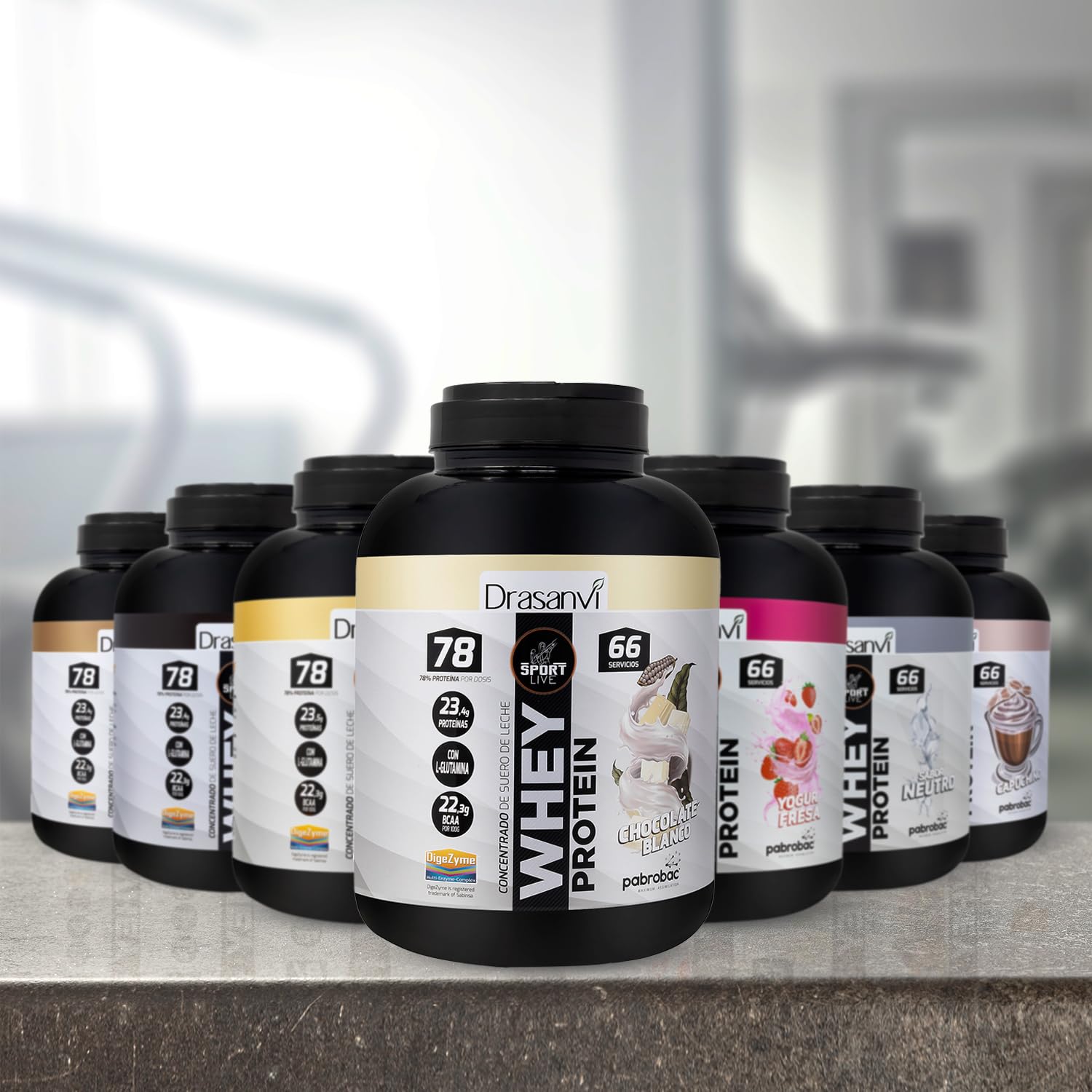 SPORT LIVE Concentrado de proteinas de suero de leche | Whey Protein en polvo con L-Glutamina y L-Leucina | Ayuda a aumentar tu masa muscular | Mejora tus batidos |Chocolate Blanco | 2 KG
