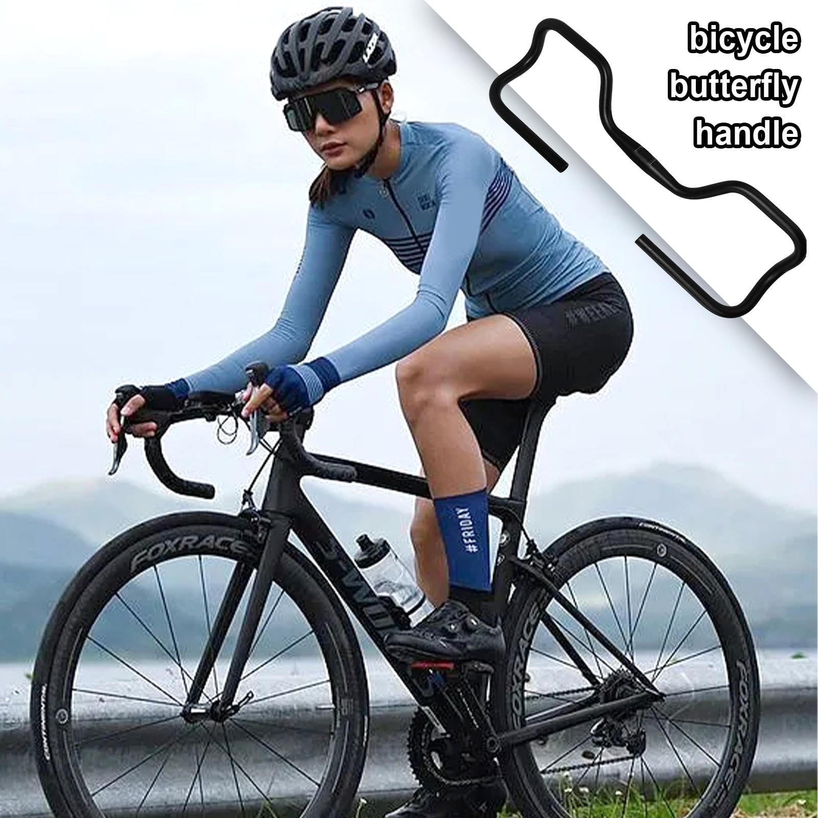 Fahrrad-Schmetterlings-Griff, Mountainbike, Schmetterlings-Lenker, Fahrradstütze, Lenker, Rennräder, Cruiser-Halterung | Fahrradstütze, Lenker, Rennräder, Cruiser-Halterung