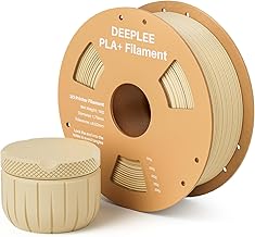 DEEPLEE Filament PLA+ Beige 1kg de 1.75 mm Filament PLA Plus avec Précision de +/- 0,02 mm 1 Bobine pour Imprimantes 3D FDM
