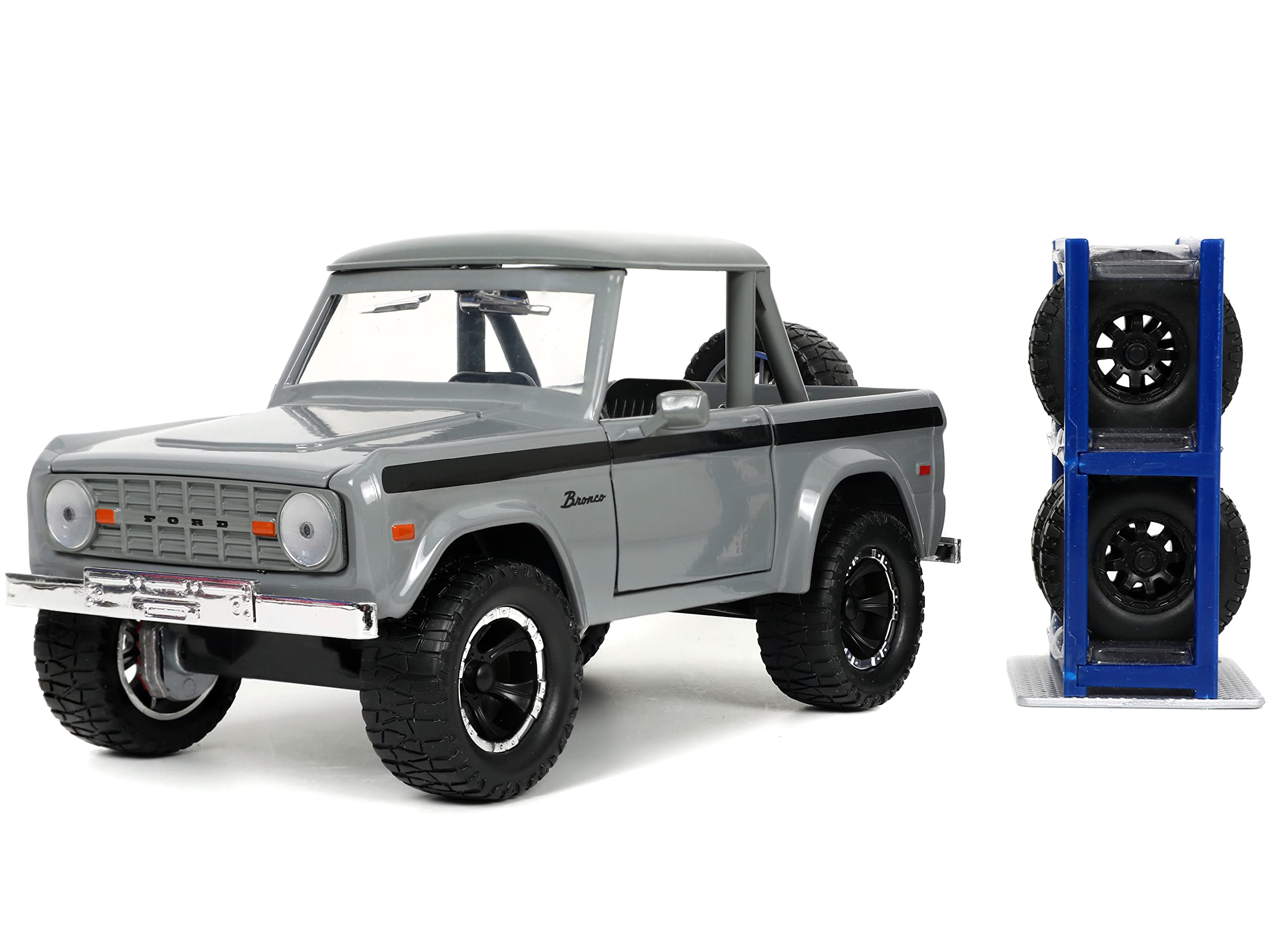 Amazon.com: 1973 Bronco Pickup Truck Gray with Black Stripes