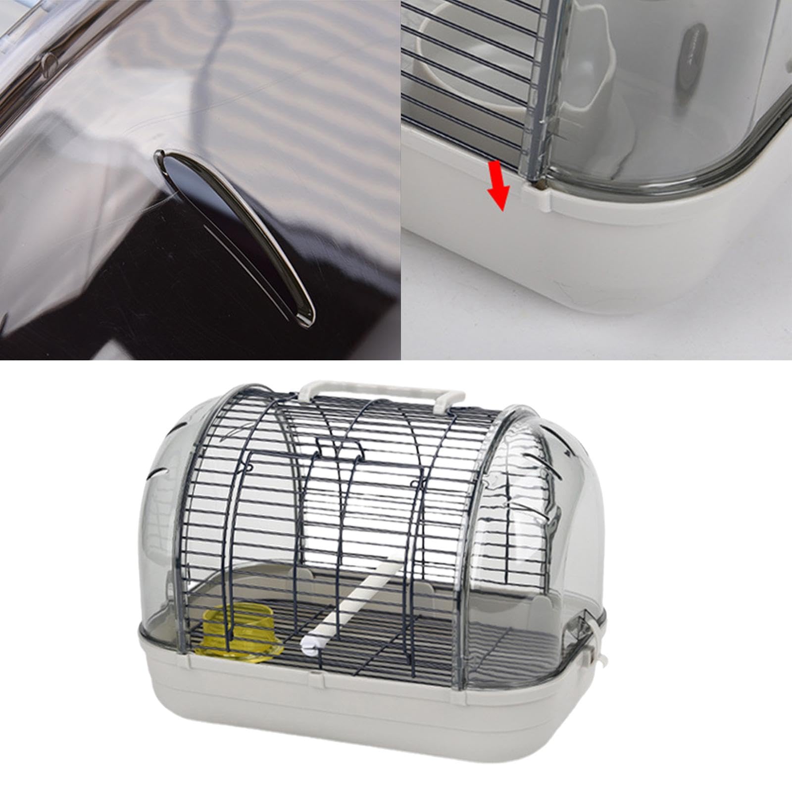 Colcolo Leichter Vogelträger-Transportkäfig mit Ständer, Leichter Vogelkäfig, Villa, Vogelkäfig für Papageien, kleine Vögel, Wellensittiche, Grau