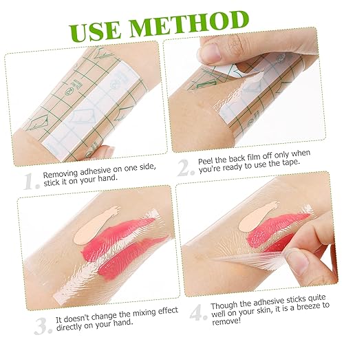 MERRYHAPY 200 Pcs Hand Makeup Mixing Palette Stickers Disposable Adhesive Blank Makeup for Artists(As Shown,Medium)