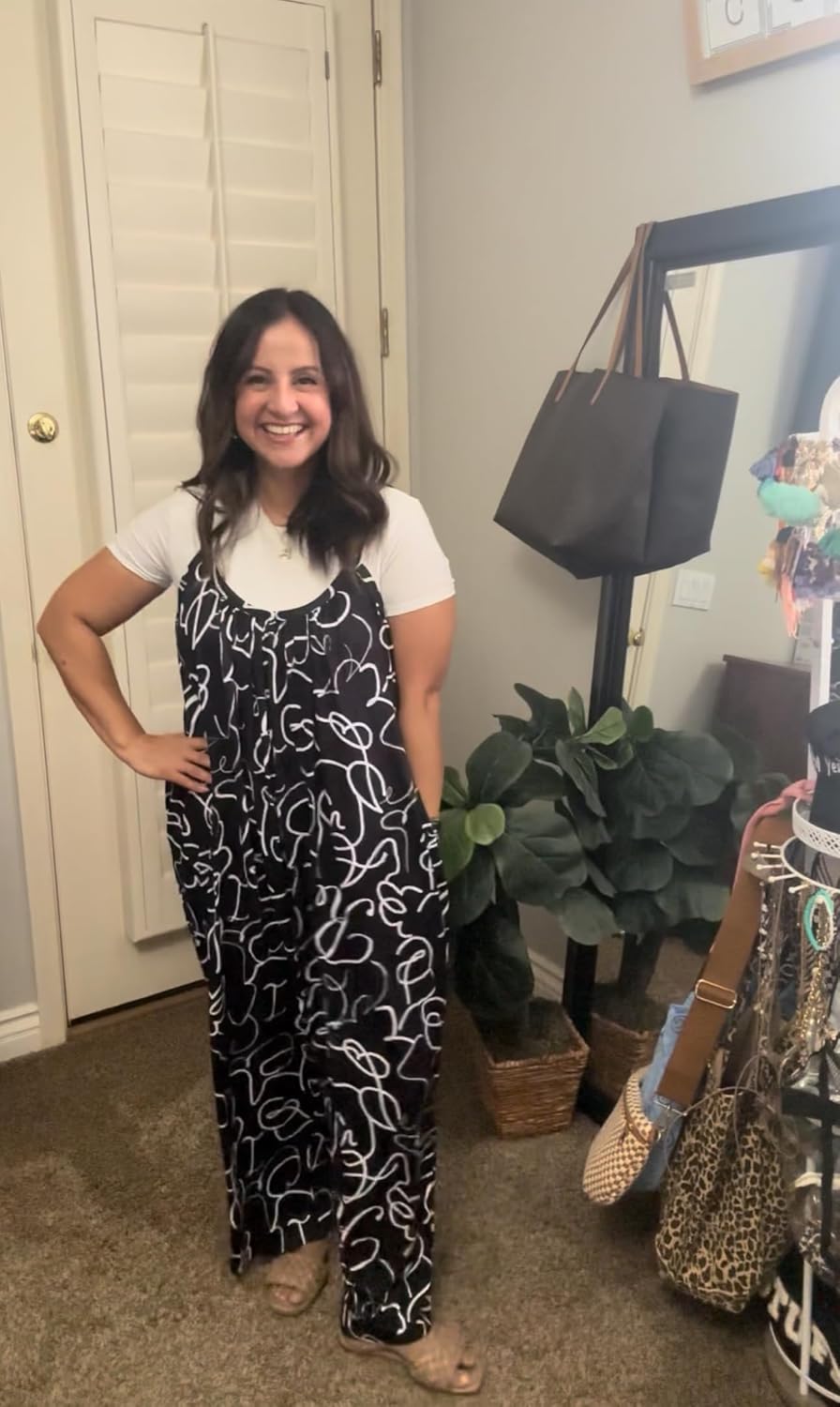 RITERA Plus Size Romper For Women Sleeveless Jumpsuits Adjustable Strap Long Wide Leg Pant Side Pocket Dressy Flowy XL-5XL - Image 3