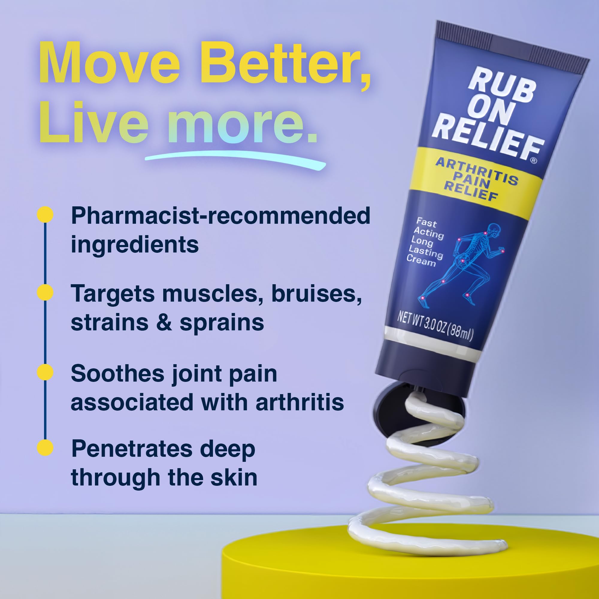 Arthritis Pain Relief Cream + Menthol, Camphor, Arnica, & MSM, 3oz (1 Pack) — Amazon image 2