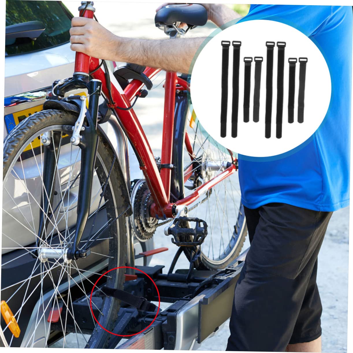 POPETPOP 8Pcs Bike Strap Durable Nylon Straps for Securely Fixing Luggage Bike Rack Lengths for Mountain and Road Bicycles Transporting Accessories