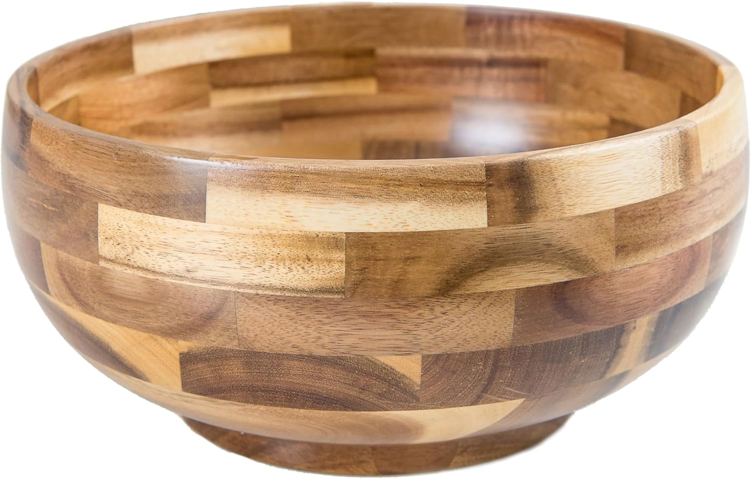Lipper International Acacia Round Serving Bowl for Pasta, Fruits, Salads, or Popcorn, 10" Diameter x 4.75" Height, Single Bowl