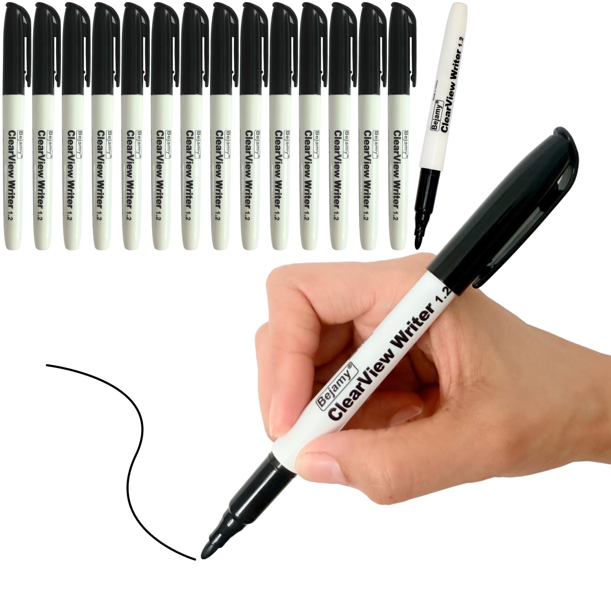 ClearView Writer 1.2, Bullet Tip Water-Based Low Vision Pen(15-Pack)