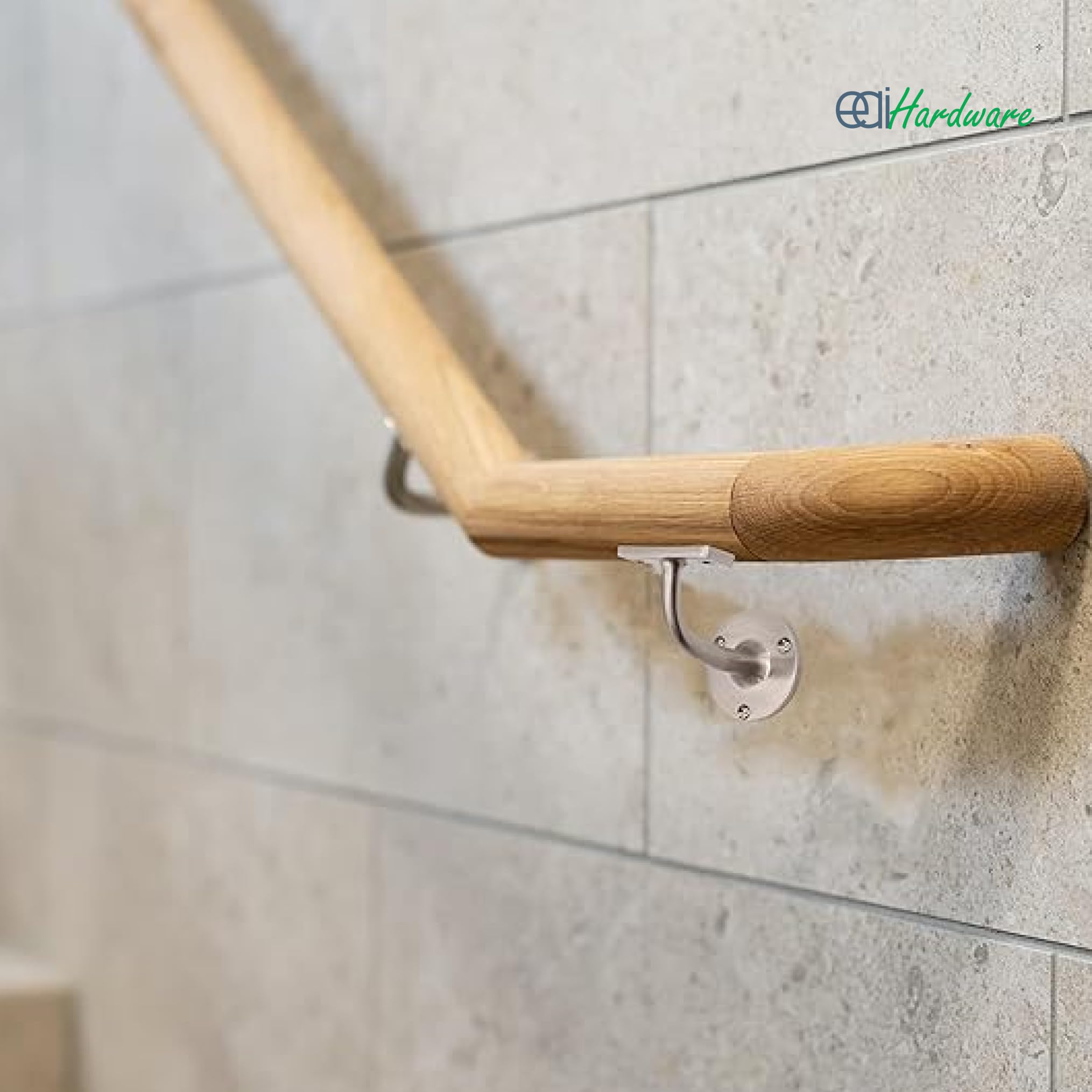 Satin Nickel Handrail Brackets for Stair Bannister Handrail Wood and Steel Handrail - Pack of 4, 55mm x 76mm x 46mm - Image 4