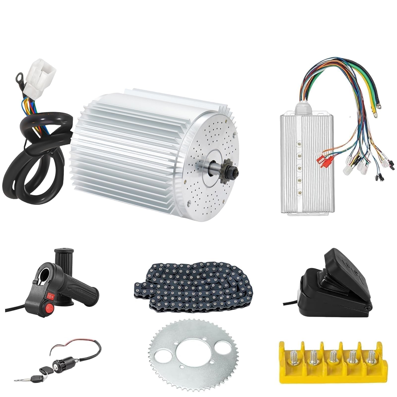 Brushless DC Motor 3000W 72V Electric Motor High Power Brushless Controller 50A