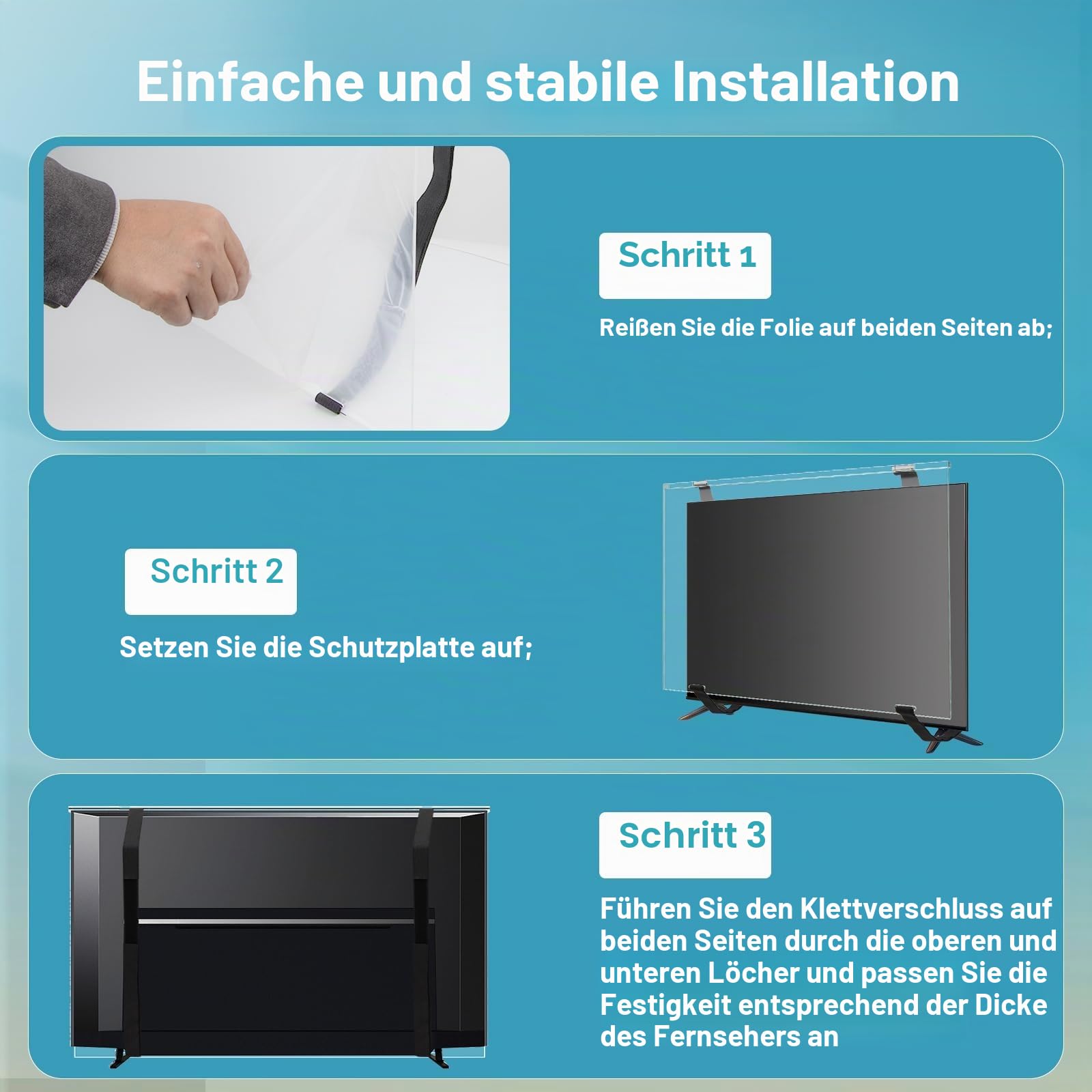 TV Bildschirmschutz, 65 Zoll, ultraklar, Anti-Fingerabdrücke, reduziert Stöße und Kratzer, leicht zu reinigende Acryl-Displayschutzfolie für TV-Bildschirm, Monitorbildschirm