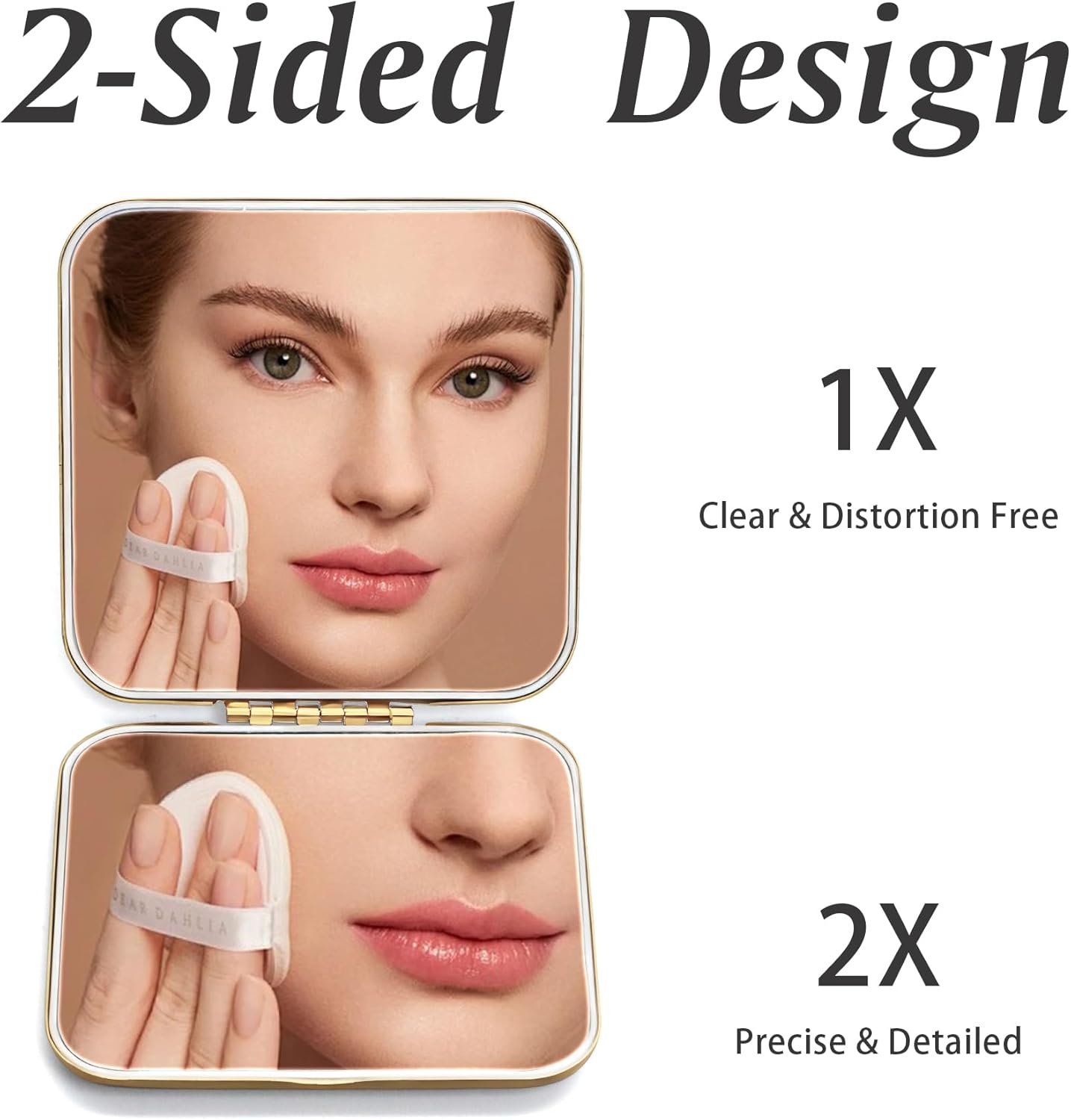 Compact Mirror, Pocket Travel Makeup Mirror for Purse, Metal Square Shell, 2-Sided 1X/2X Magnifying, Portable, Folding, Handheld, Gold,12 Pack