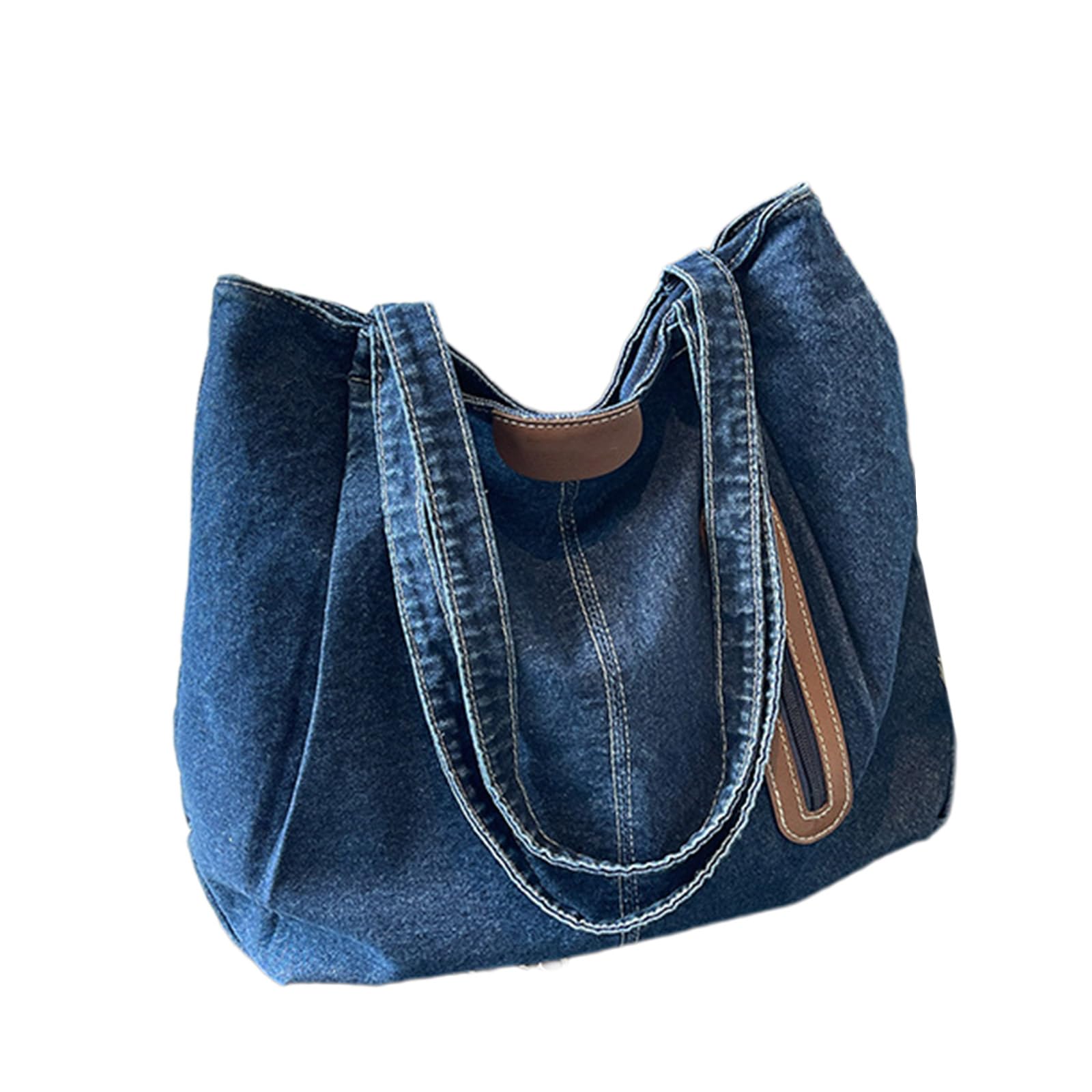 Borsa a tracolla, borsa a tracolla alla moda in jeans borse da donna grande capacità borsa casual per spiaggia e uso quotidiano