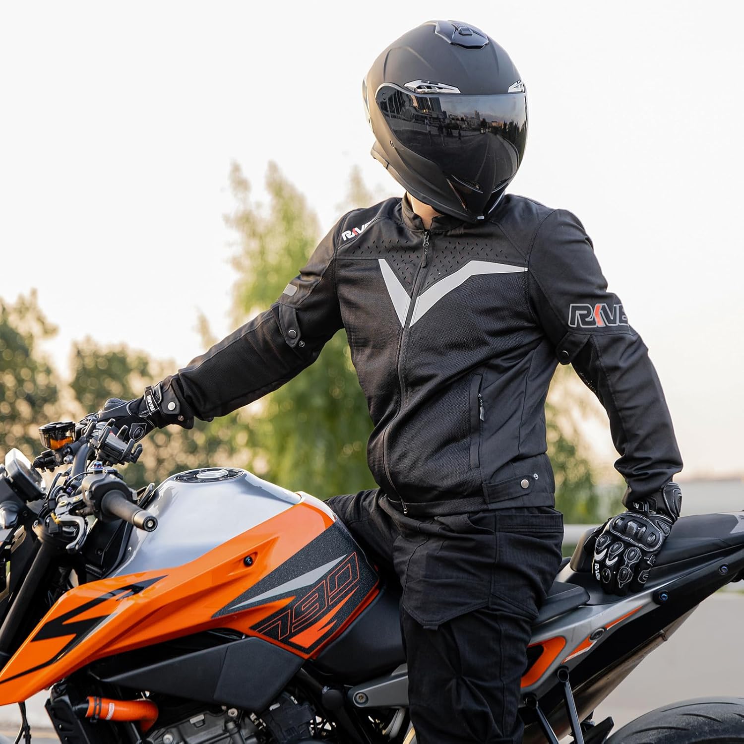 Motorcycle Jacket for Men with CE Armored Mesh Riding Jacket Breathable Motorbike Jacket Hi-viz Adventure Motorcycle Jacket (Black 2XL) - Image 2