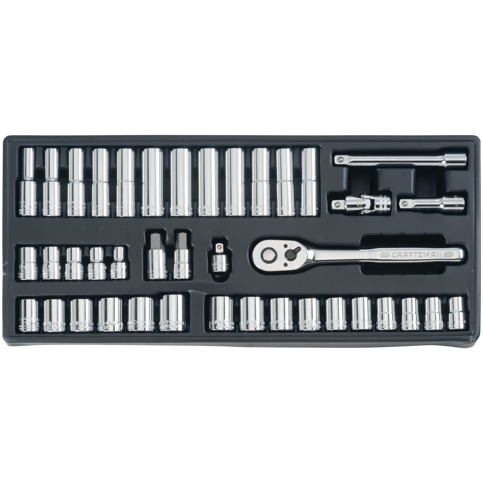 Craftsman Mechanic Tool Set, 1/4 in, 3/8 in, and 1/2 in Drive, Includes Ratchets, Sockets, Hex Keys and Wrenches, 308 Pieces (CMMT45938)
