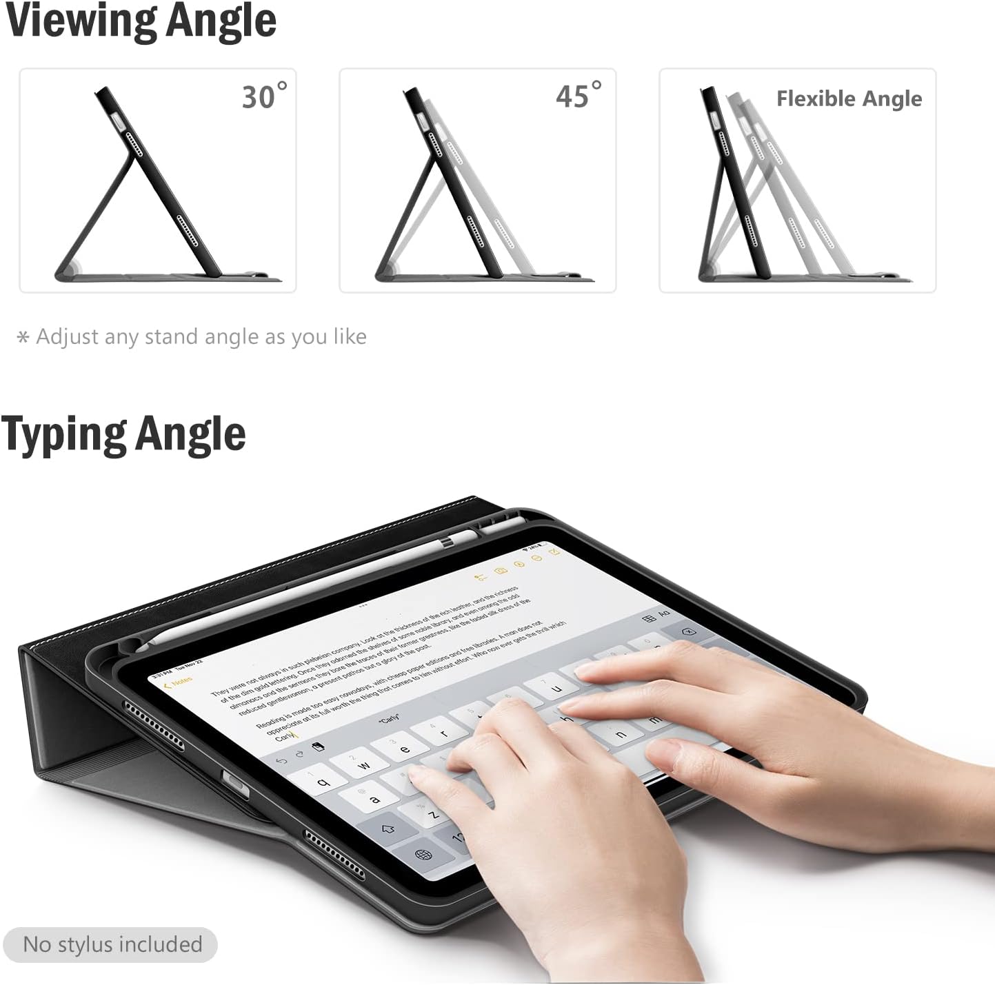 Antbox Case for iPad (A16) 11th Generation 11'' 2025/iPad 10th Generation 10.9'' 2022 with Built-in Pencil Holder Auto Sleep/Wake Function PU Leather Smart Cover (Black)