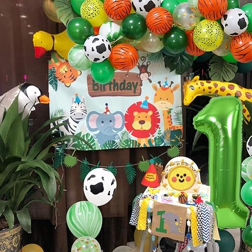 Miniatura 4 de TONIFUL Globos grandes de 40 pulgadas con números verdes del 0 al 9, globos de helio del número 1 del número 1, globos de aluminio de Mylar con