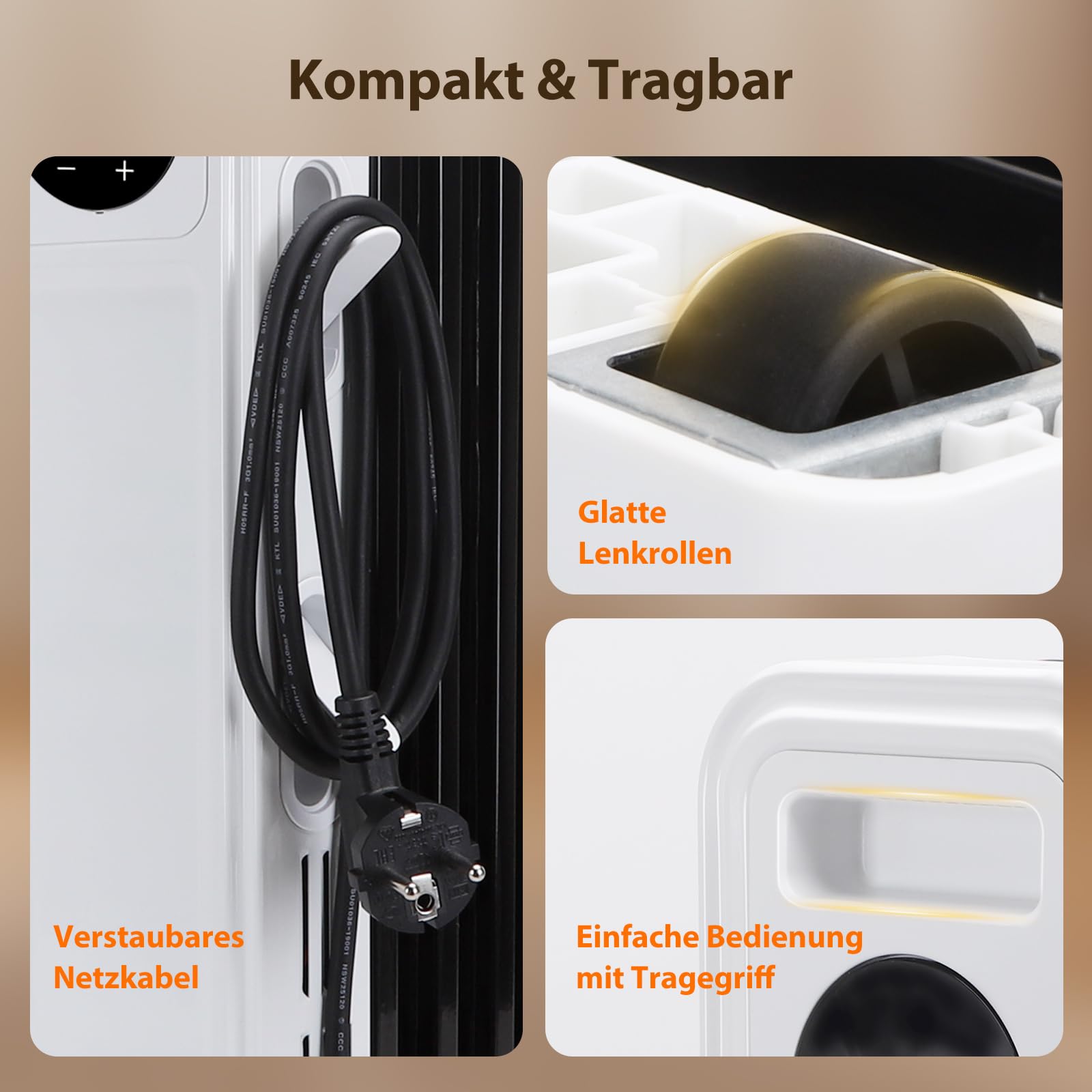 Aigostar Energiesparend Ölradiator mit Fernbedienung, 3 Modi, 24h Timer | 2300W, 11 Rippen Heizung Elektrisch mit Thermostat, LED-Anzeige, Kipp & Überhitzungsschutz, Mobiler Radiator Heaters for Room