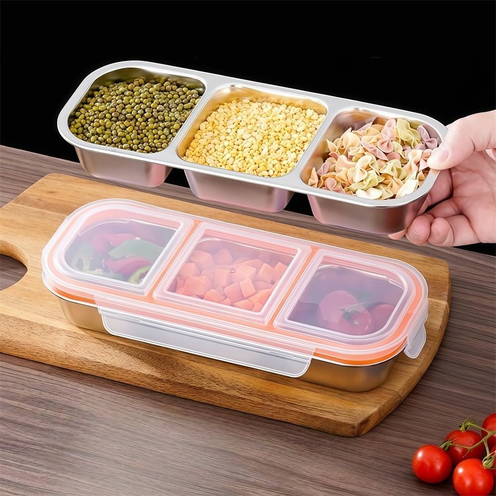Recipiente para alimentos de acero inoxidable, 26 cm, con tapa de silicona