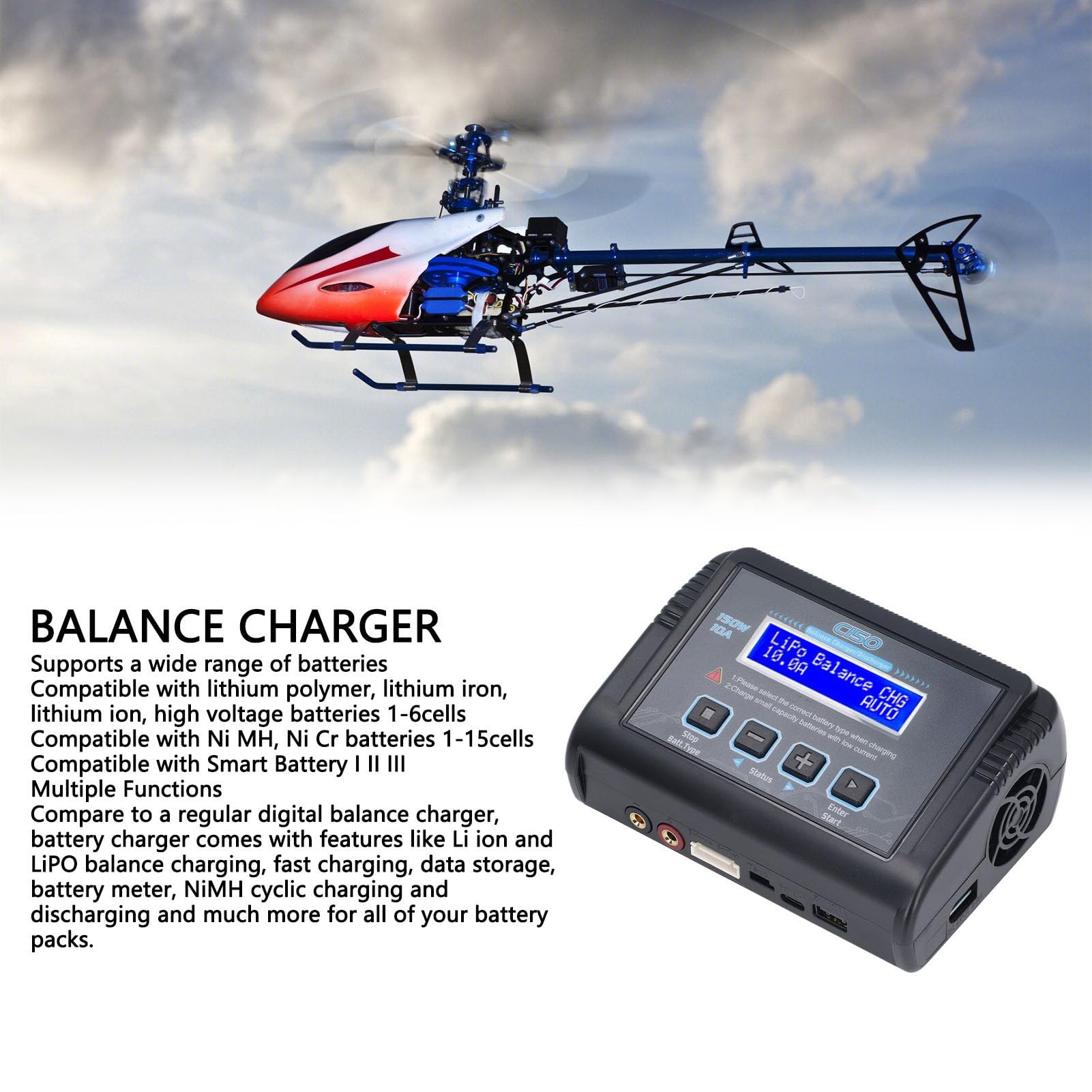 Generic Lipo ładowarka, Bilansowa ładowarka 10A 100-240 V dla Inteligentnych Baterii I III III (Wtyczka UE 100-240 V.)