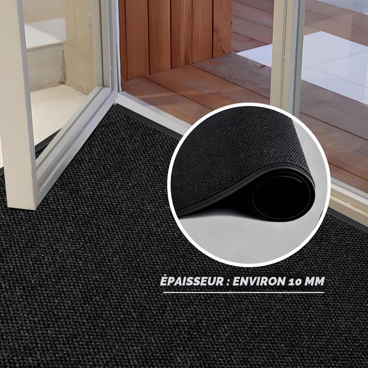 Paillasson Personnalisé avec Logo et Texte Dos Antidérapant Tapis Personnalisable Animaux pour Entrées Famille Commerces Supermarchés,90x120cm