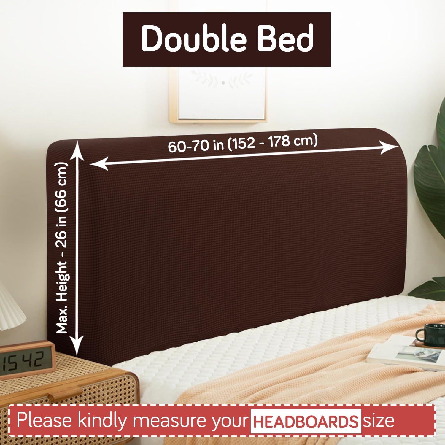 HOKIPO Jacquard Bed Headboard Cover - Protect & Style -2 HOKIPO Jacquard Bed Headboard Cover - Protect & Style -2