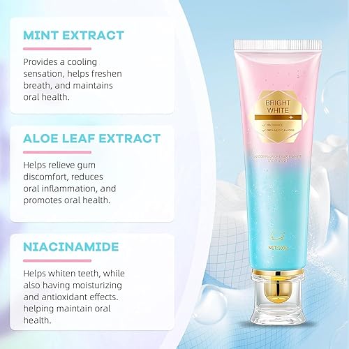 Miniatura 3 de Pasta dental blanqueadora de niacinamida, menta suave para un aliento fresco, aliento fresco las 24 horas, pasta de dientes con infusión de