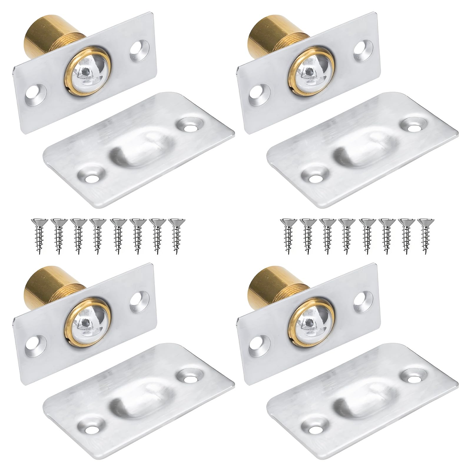 4PCS Door Catches for Internal Doors, Door Roller Catch with 16 Nails