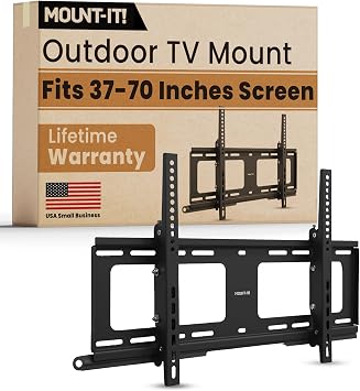 Mount-It! Weatherproof TV Wall Mount | Lockable & Tilting 2.1 Low Profile Design Fits 37 38 42 50 55 58 60 65 70 75 80 Inch Televisions | VESA Compatible up to 600x400mm | 176 Pound Capacity