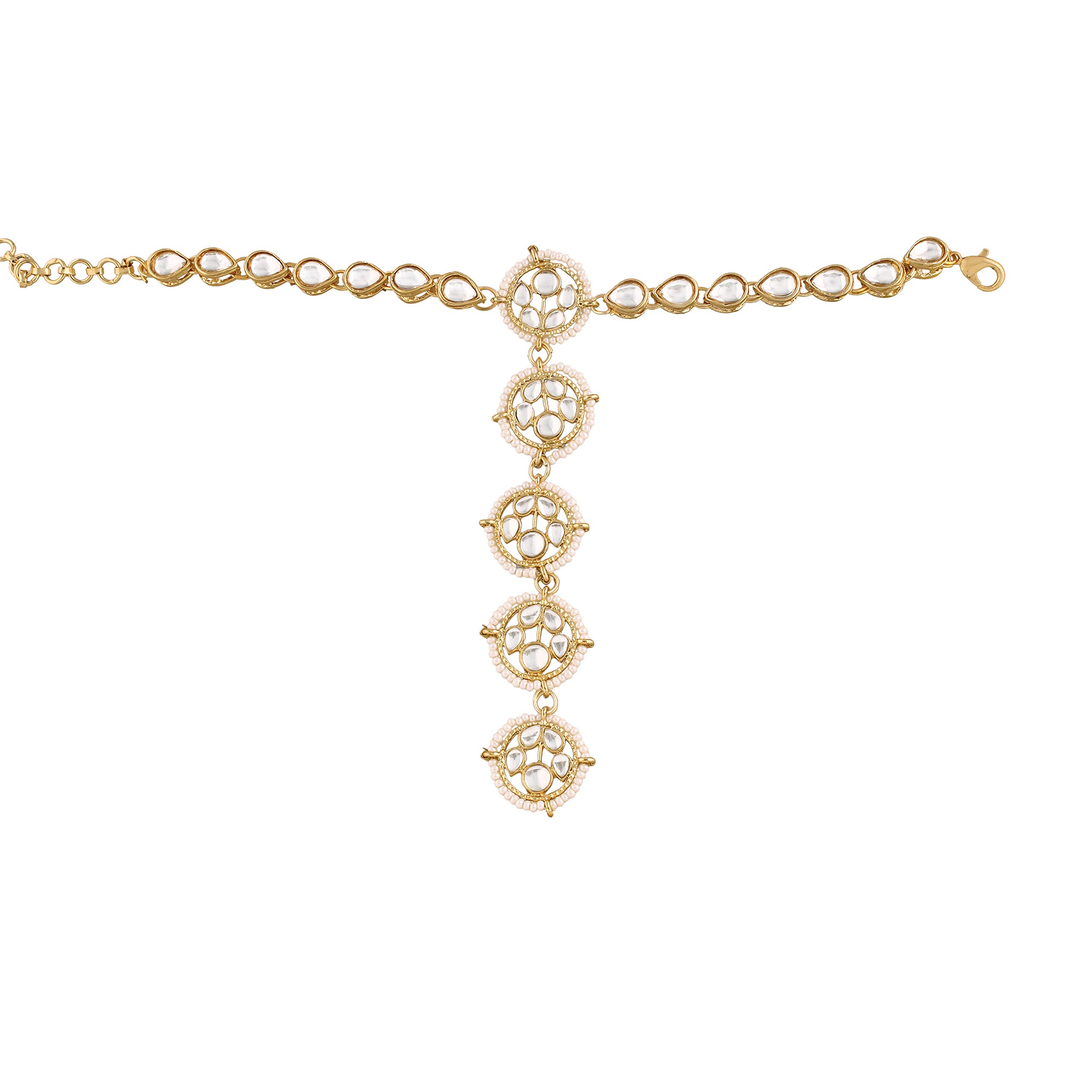I Jewels Traditional Gold Plated Embellish With Kundan & Pearl Adjustable Haath Phool/Panja Bracelet for Women (PIJ023W) (Pack of 1) (B08SQPHRZ3) Amazon Price History, Amazon Price Tracker