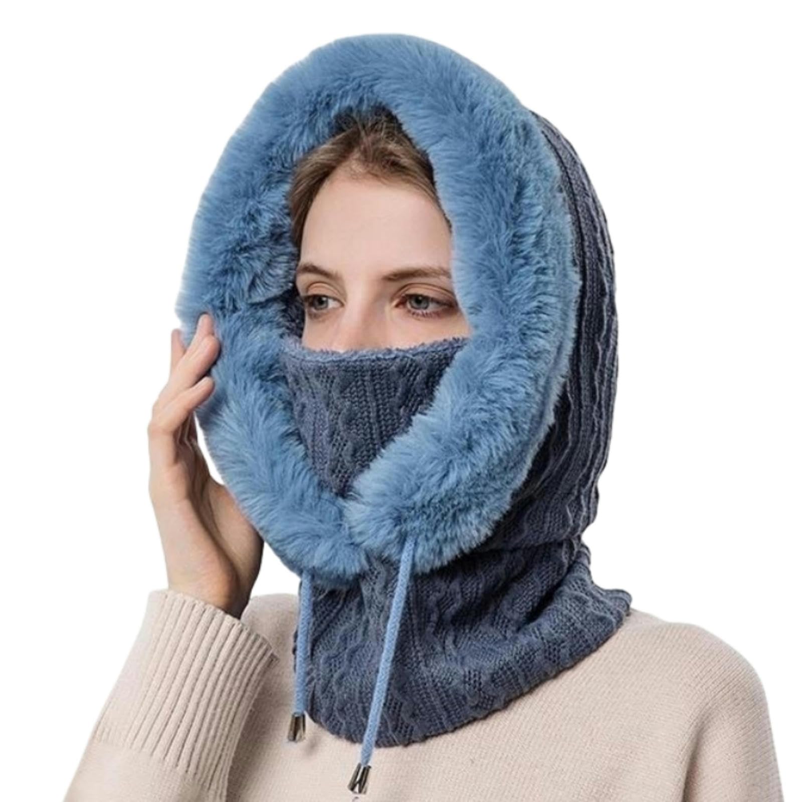 Sombrero De Invierno Invierno Tibio con Sombrero De Vellón Campón A Prueba De Viento Bufanda De Cuello Térmico Transpirable Gorro De La Cara