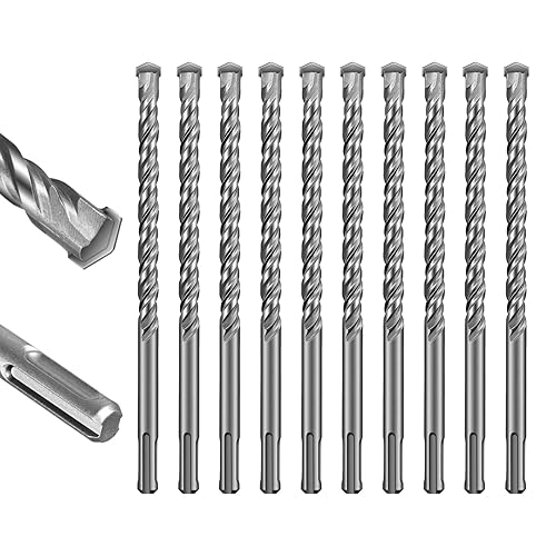 Miniatura 9 de SALI Brocas de martillo rotativo 9/16 x 12 pulgadas, 5 brocas de martillo rotatorio, herramienta de agujero de mampostería para hormigón, piedra,