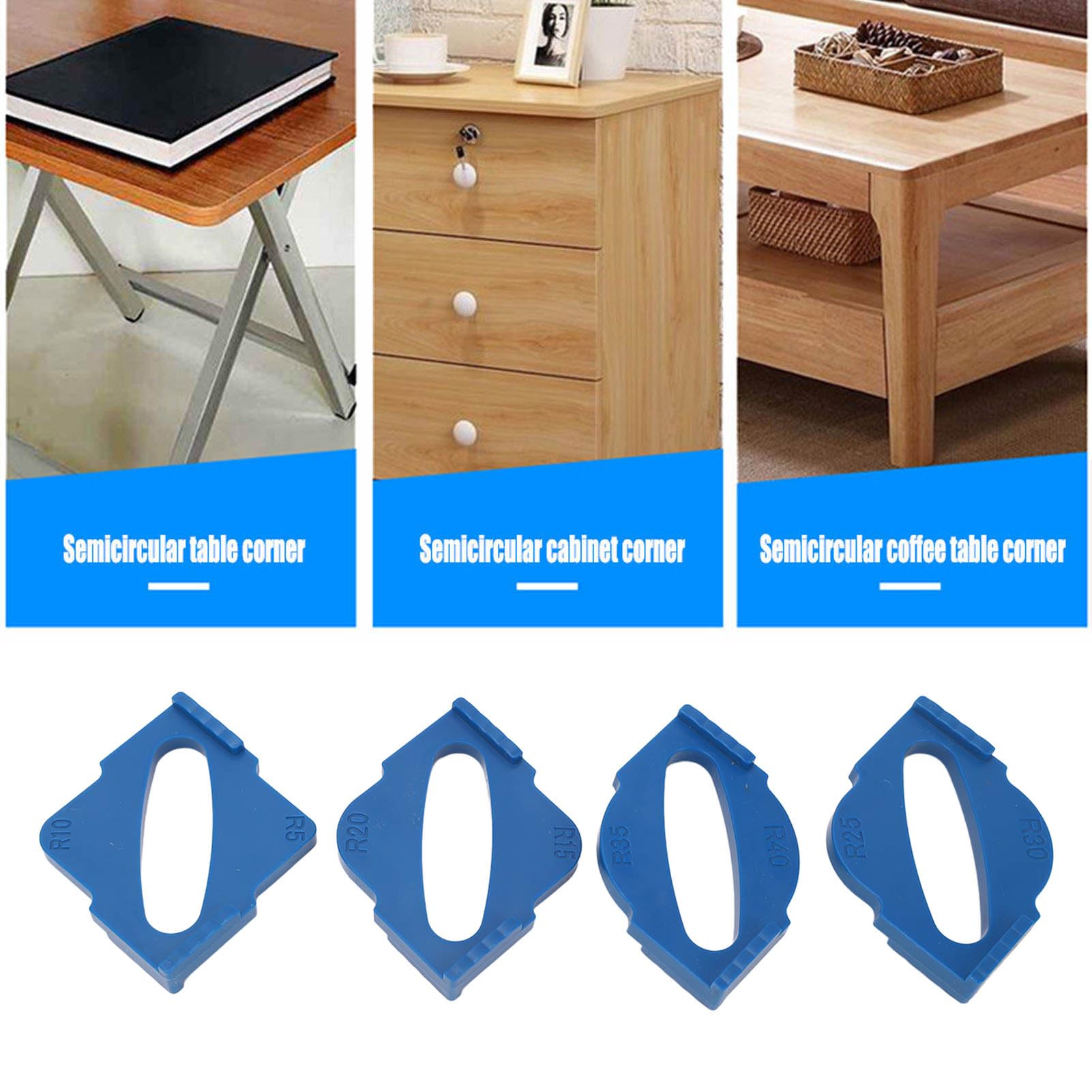 Template Per Fresatrice Per Angoli Arrotondati - Set 4 Pezzi Con Raggi Da R5 A R40 - Foto 13