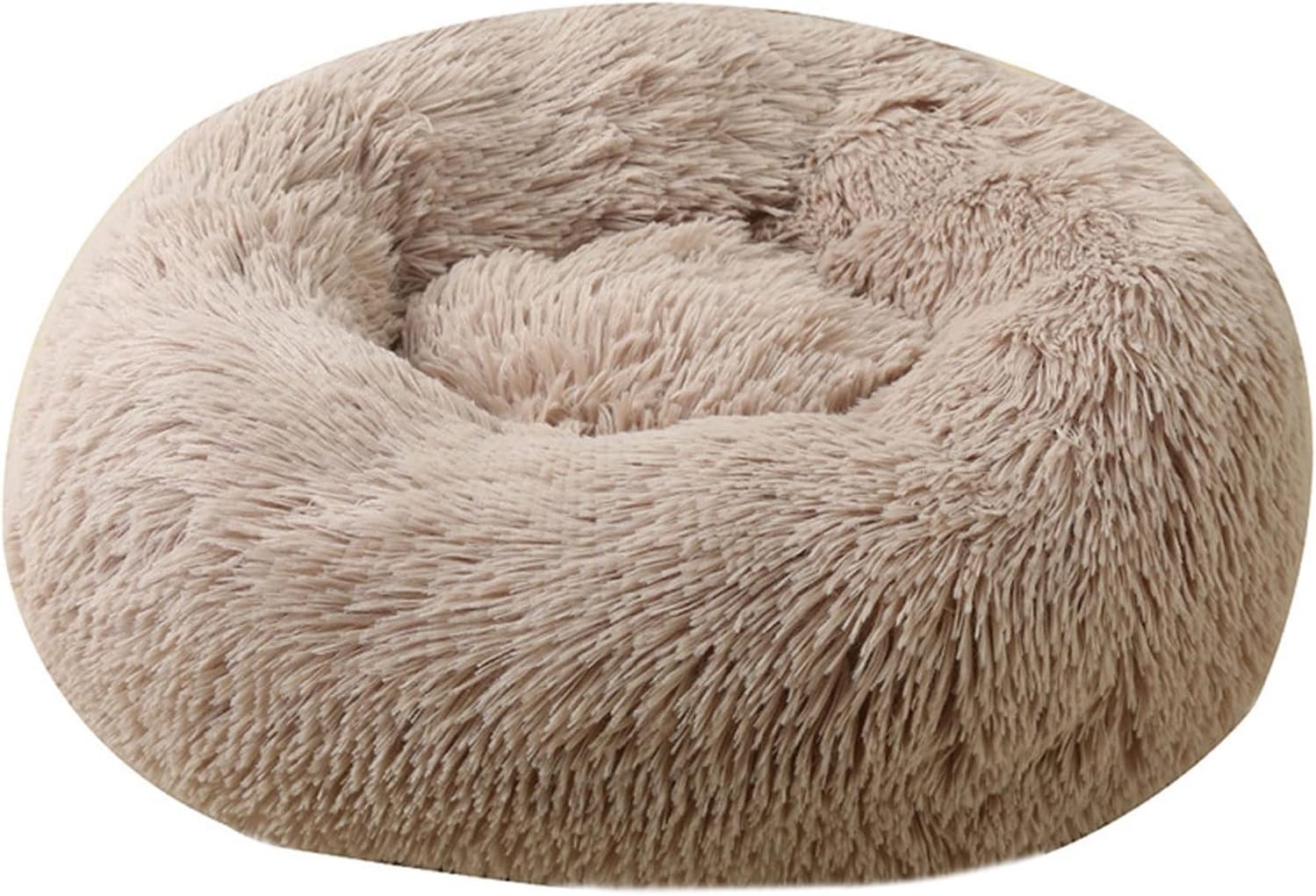 Short Plush Dog Beds for Large Dogs Round Bowl Shape Dog Beds for Medium/Large/Extra Large Dogs Moisture-Proof Base Dog Sofa with Removable Washable Cover (Color : Brown, Size : Medium)