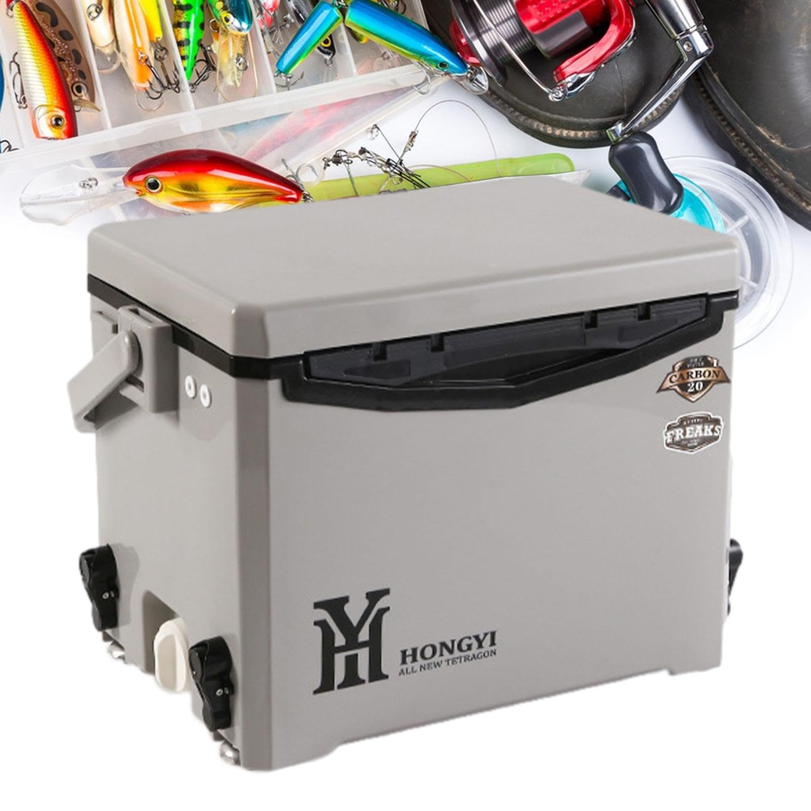 Maciun - Caja de hielo aislada, refrigerador portátil ultraligero | refrigerador duro para viajes, bebidas, barcos, pesca, bebidas, barbacoa, picnic