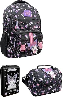Wiggle Kuromi Lisanslı Temalı Premium 3'lü Okul Seti Sırt Çantası-Beslenme Çantası-Kalemlik