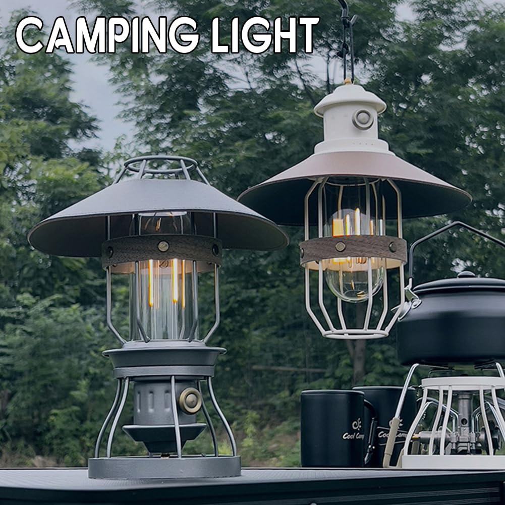 Latarnia kempingowa LED, wodoodporna lampa kempingowa, wodoodporne reflektory zewnętrzne, latarka LED wielokrotnego ładowania, na kemping, wędrówki, do ogrodu, na przerwy w dostawie prądu, biała