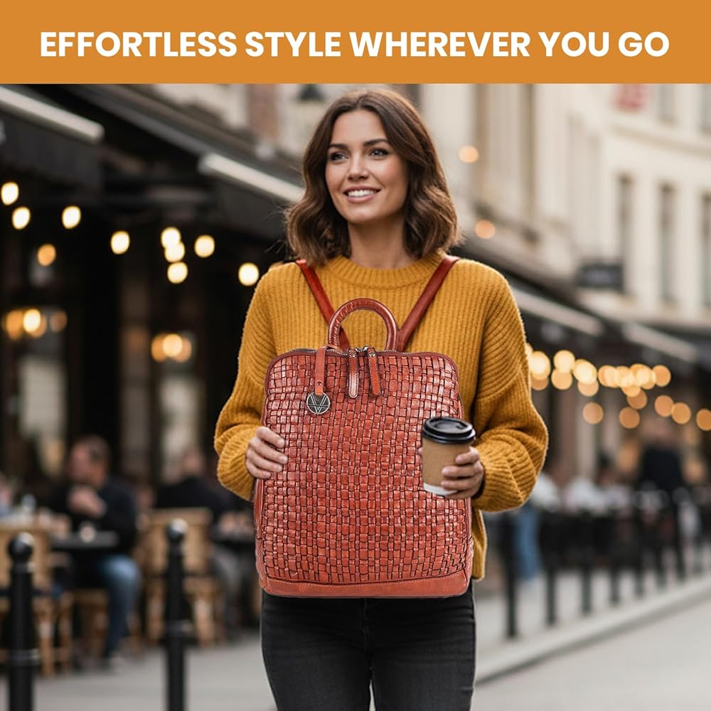 Amazon.com: VILENCA HOLLAND 12.5 Inch Genuine Leather Backpack for