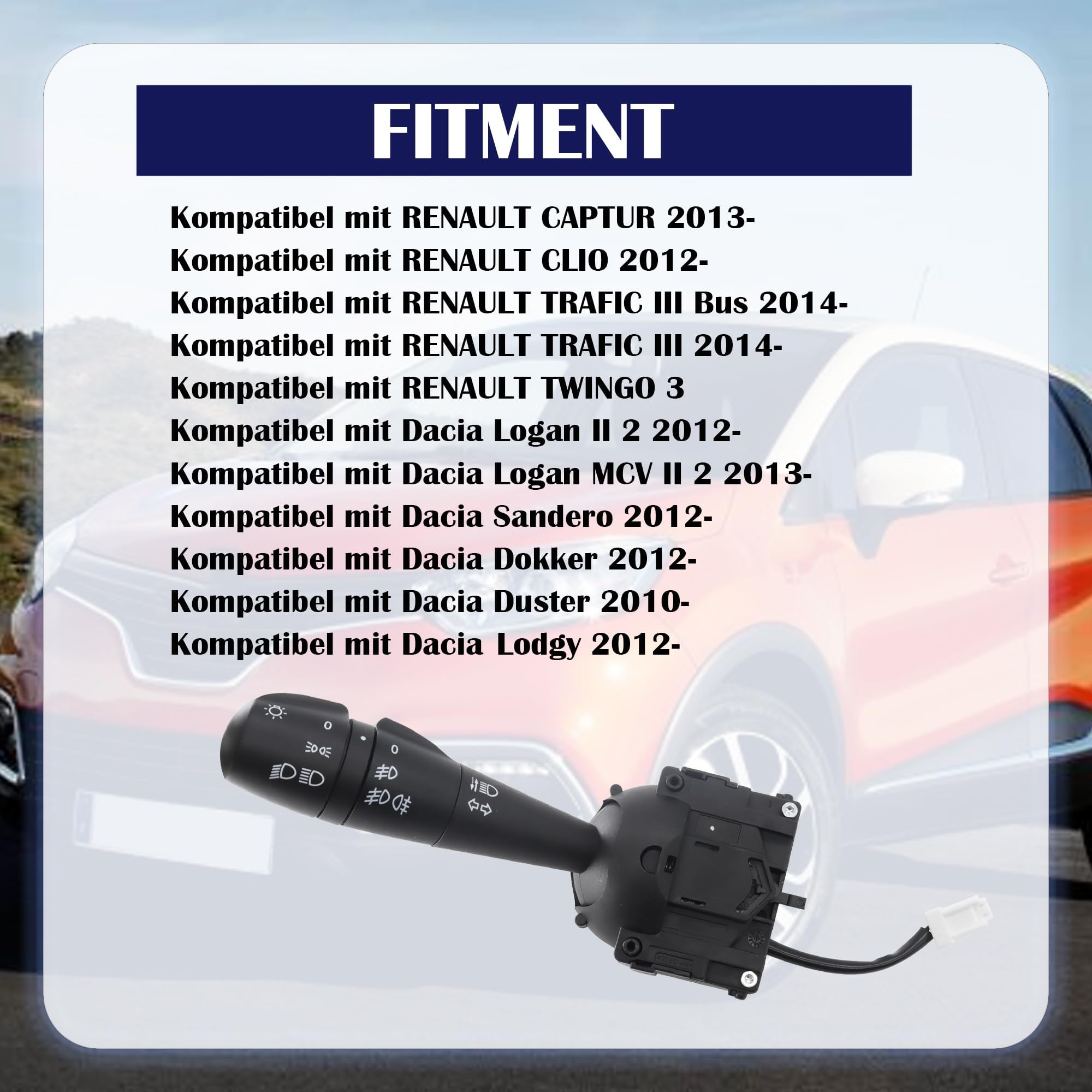 Commodo Para Renault Clio 4, Captur, Dacia Sandero – Interruptor Columna Dirección, Compatible Con OE 8201167981