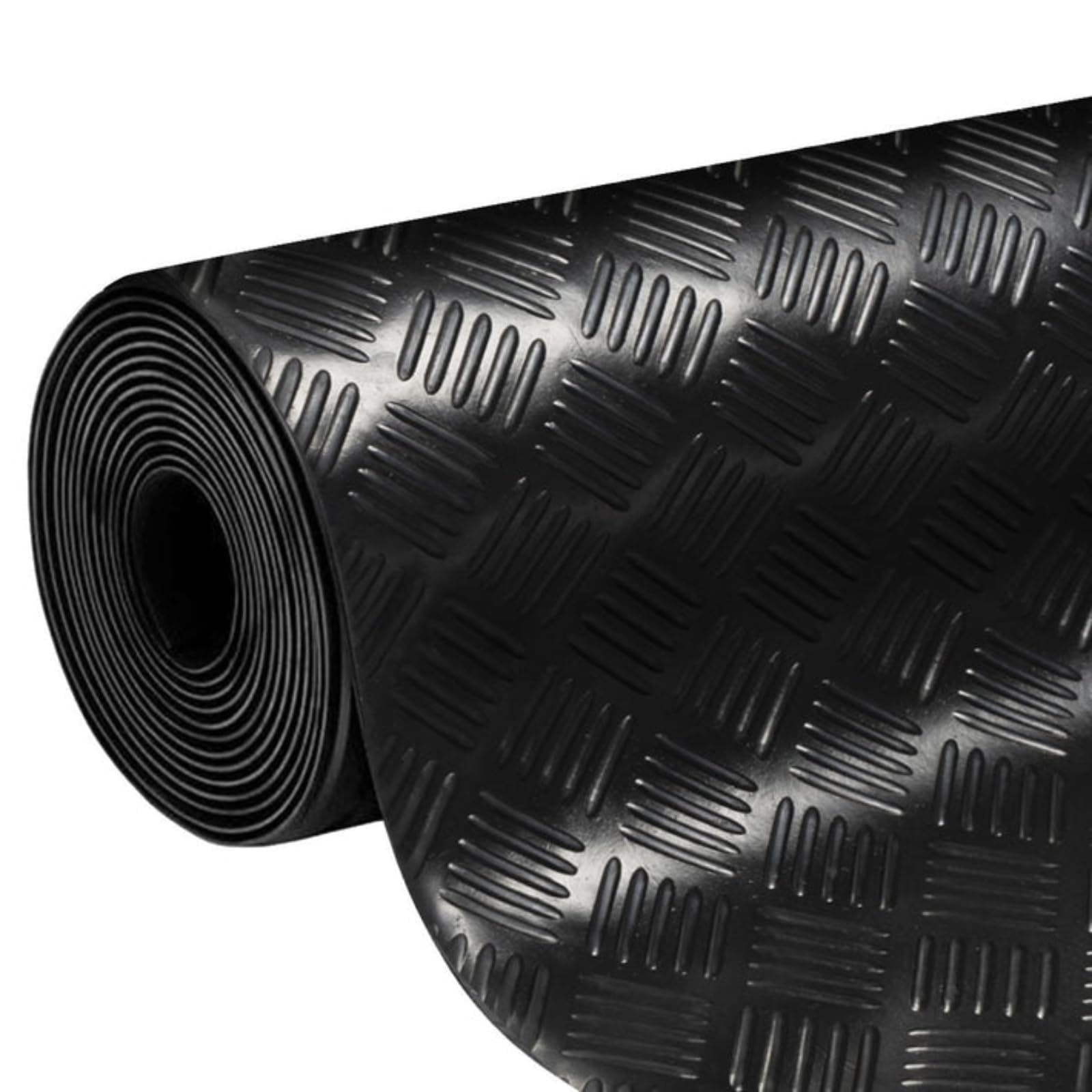 KARAT - Tapis en Caoutchouc antidérapant - Coureur en Caoutchouc - Tapis de Sol Aspect tôle ondulée - Revêtement de Sol résistant de -30°C à +69°C, 3 mm d'épaisseur Modèle Karo Motif carré 100x150 cm